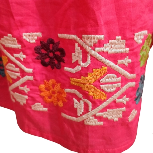 NWT Layerz Clothing Emily Hot Pink Embroidered Ruffle Tiered Dress Size XL - Picture 5 of 5